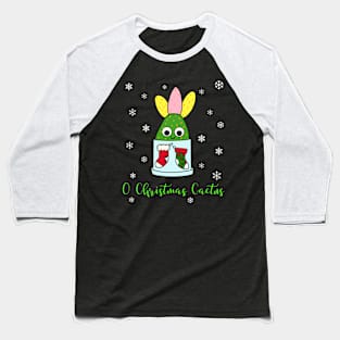 O Christmas Cactus - Hybrid Cactus In Christmas Themed Pot Baseball T-Shirt